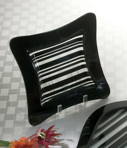 Black Tie Square Plate 10.5" Sq.